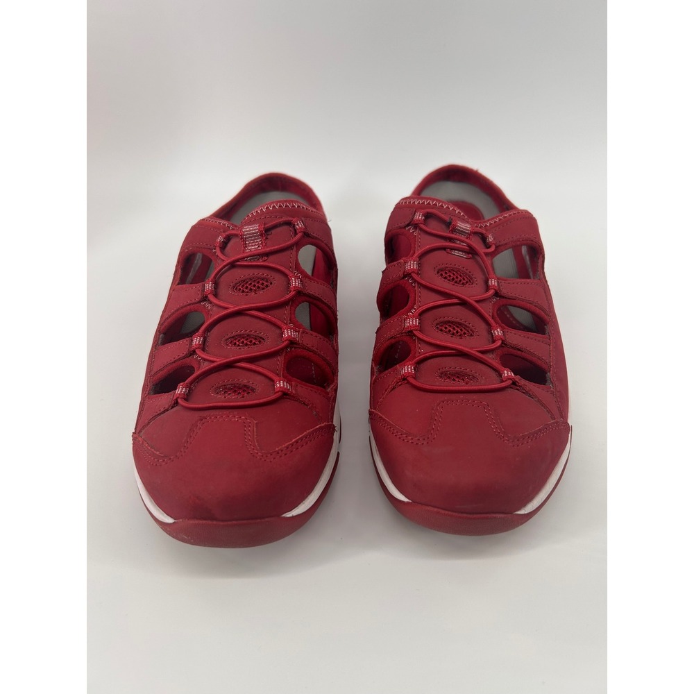 Ryka Tenacity Fisherman Mules Red Leather Fabric Slip On Walking Shoes Womens 8M